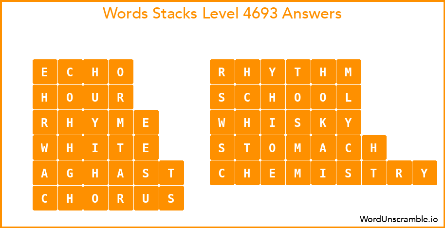 Word Stacks Level 4693 Answers