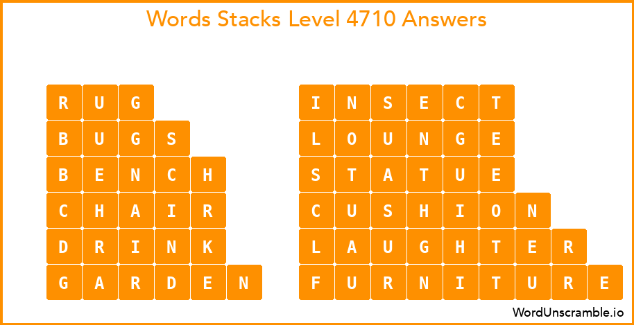 Word Stacks Level 4710 Answers