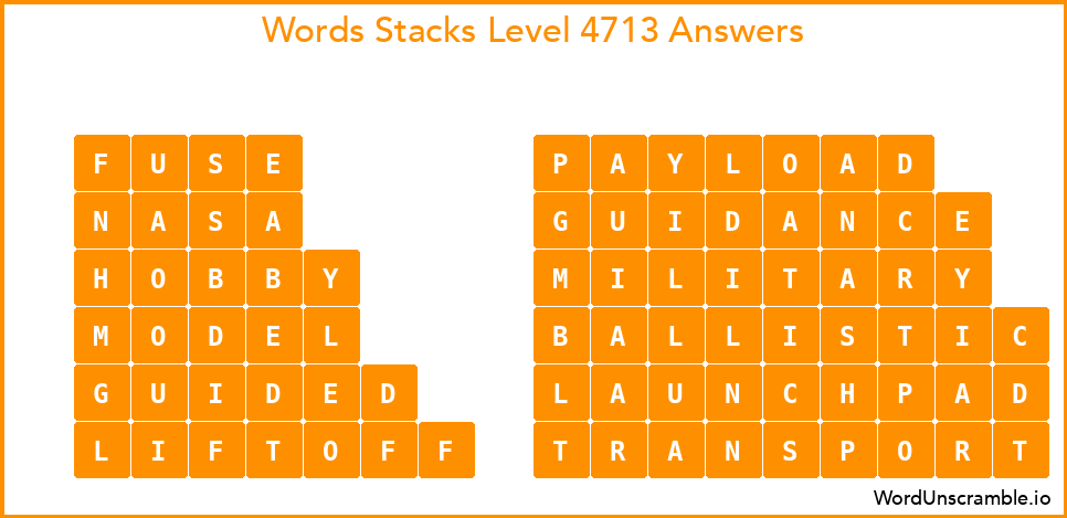Word Stacks Level 4713 Answers