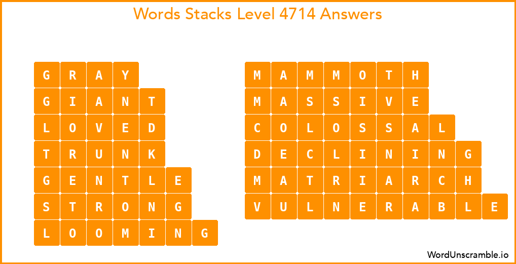 Word Stacks Level 4714 Answers