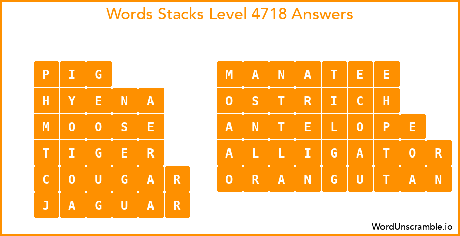 Word Stacks Level 4718 Answers