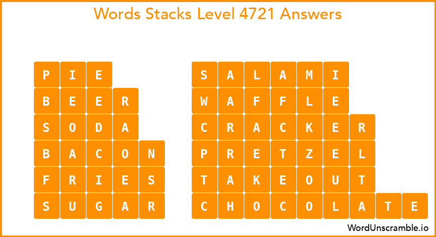 Word Stacks Level 4721 Answers