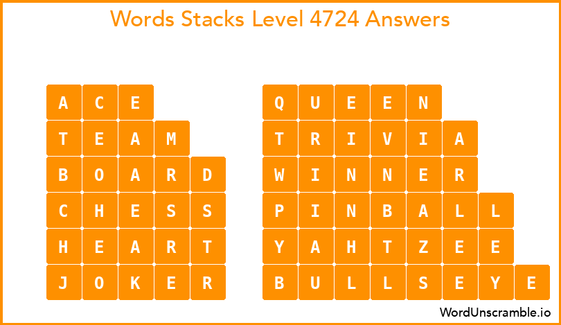 Word Stacks Level 4724 Answers