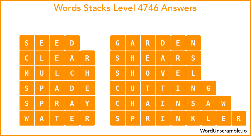 Word Stacks Level 4746 Answers