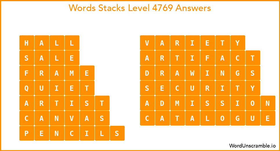 Word Stacks Level 4769 Answers