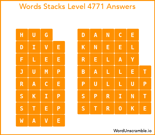 Word Stacks Level 4771 Answers