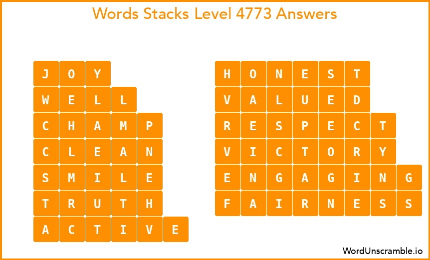 Word Stacks Level 4773 Answers