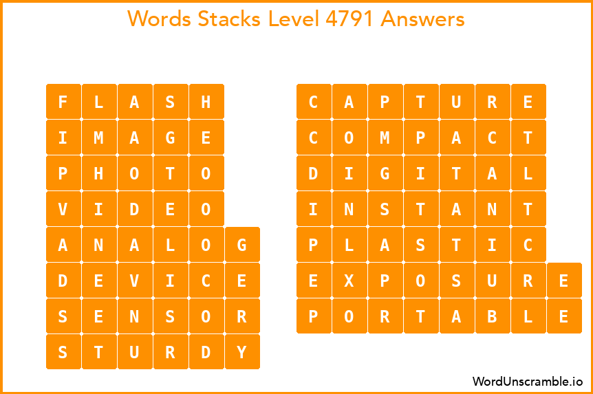Word Stacks Level 4791 Answers