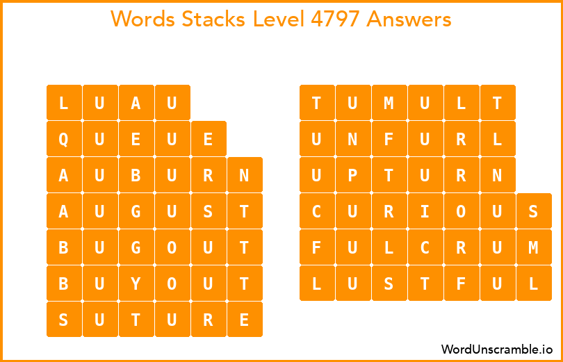 Word Stacks Level 4797 Answers