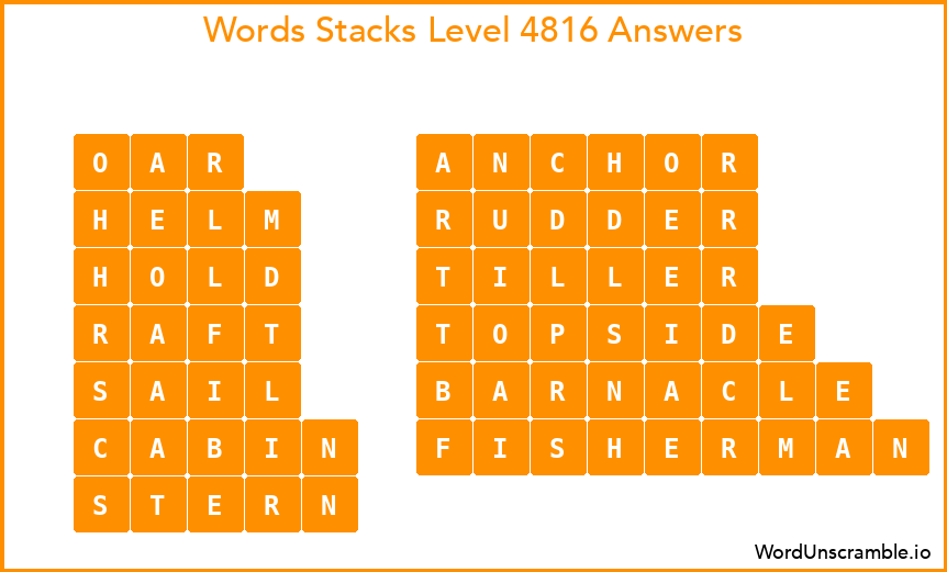 Word Stacks Level 4816 Answers