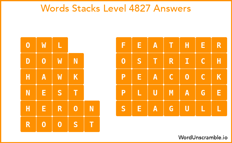 Word Stacks Level 4827 Answers