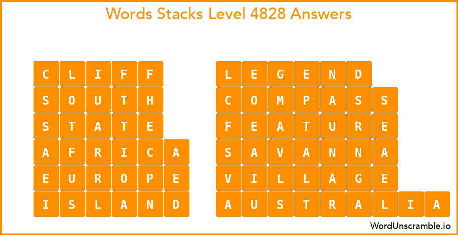 Word Stacks Level 4828 Answers