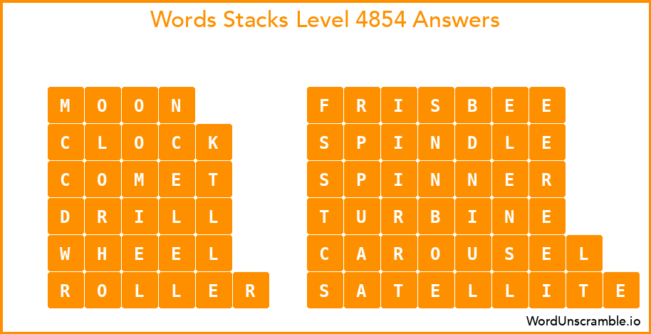 Word Stacks Level 4854 Answers
