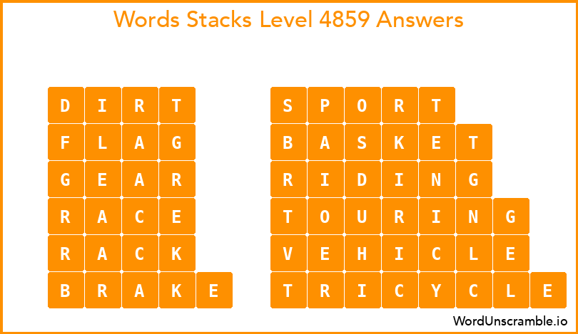 Word Stacks Level 4859 Answers