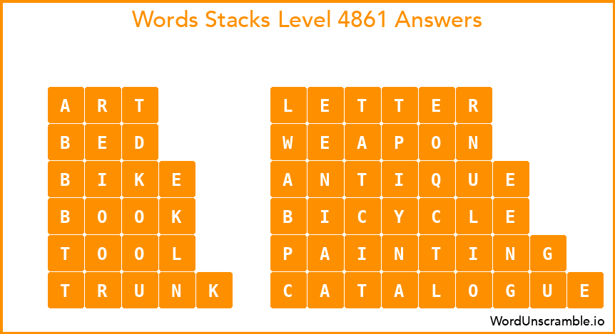 Word Stacks Level 4861 Answers