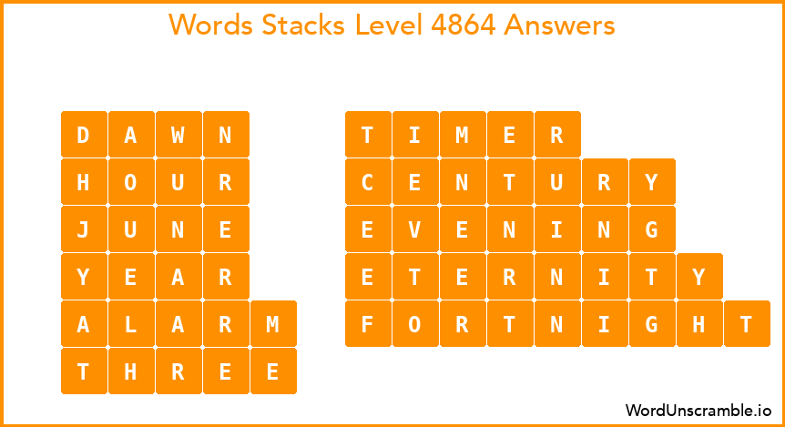 Word Stacks Level 4864 Answers