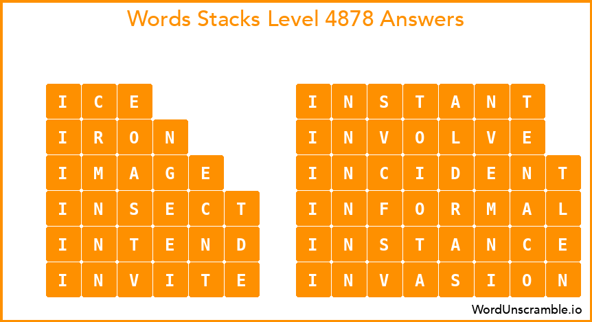 Word Stacks Level 4878 Answers