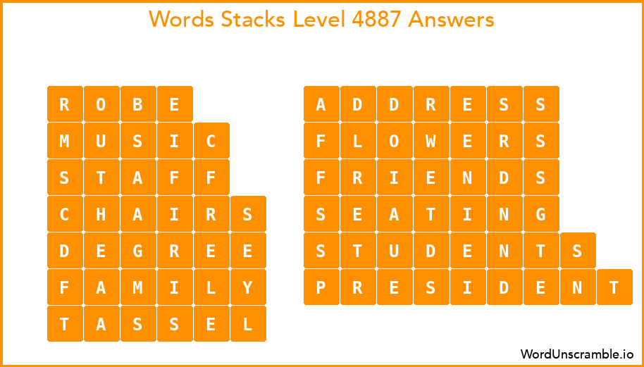 Word Stacks Level 4887 Answers