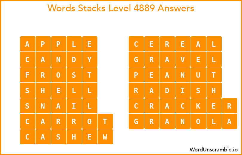 Word Stacks Level 4889 Answers
