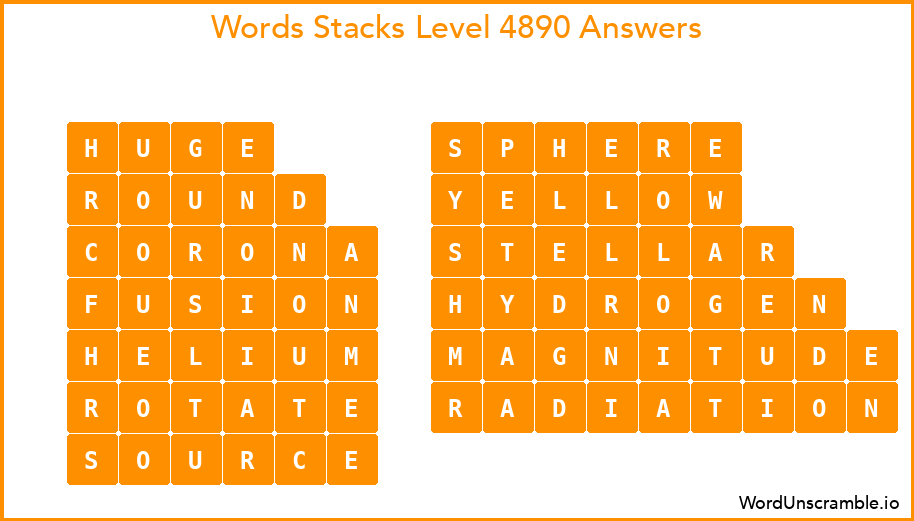 Word Stacks Level 4890 Answers