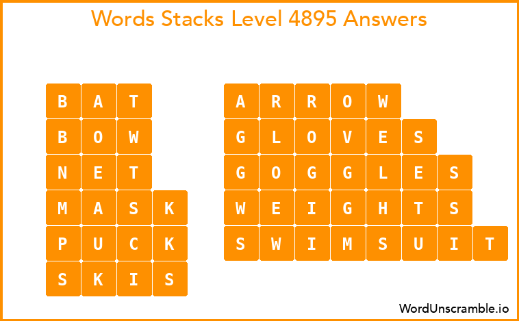 Word Stacks Level 4895 Answers