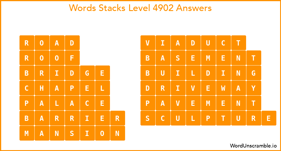 Word Stacks Level 4902 Answers