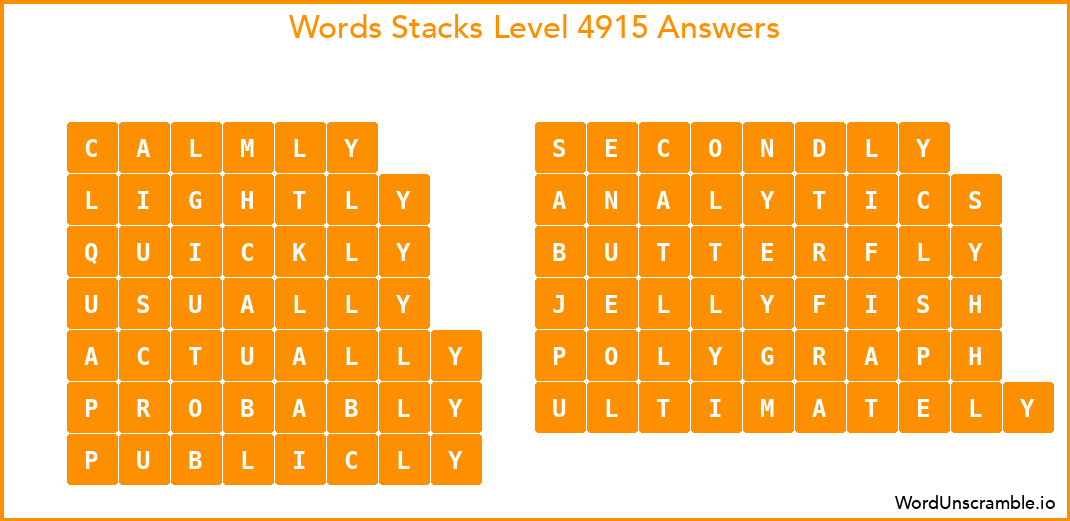 Word Stacks Level 4915 Answers