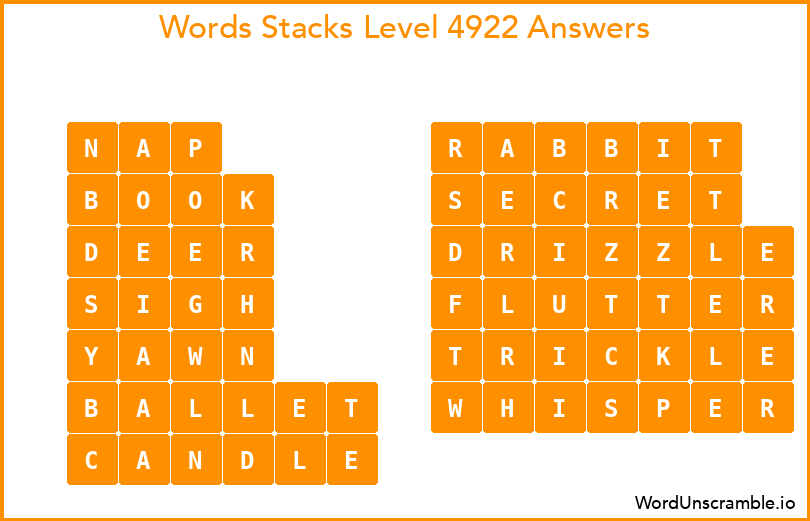 Word Stacks Level 4922 Answers
