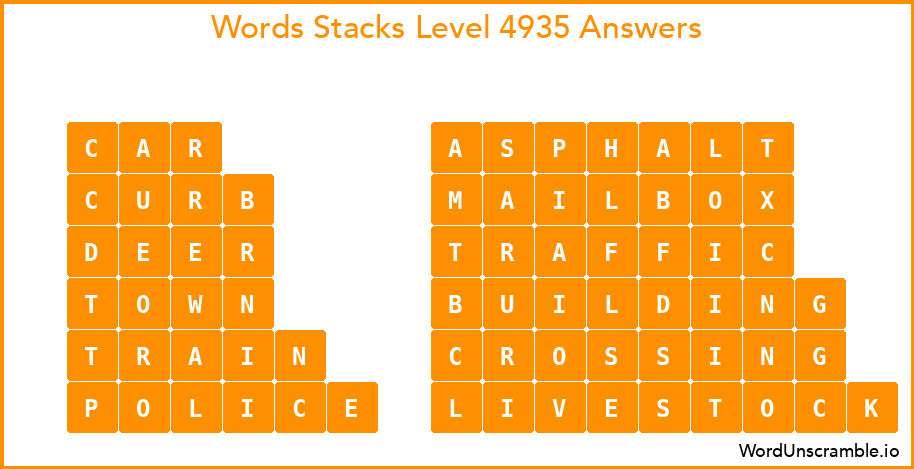 Word Stacks Level 4935 Answers