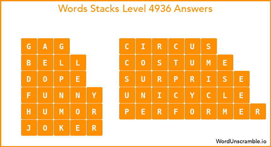 Word Stacks Level 4936 Answers