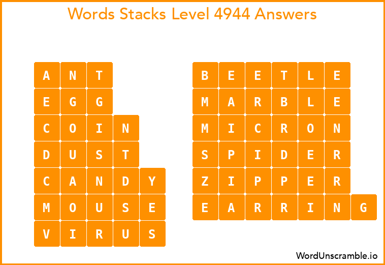 Word Stacks Level 4944 Answers