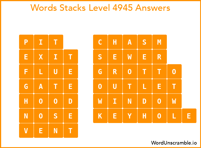 Word Stacks Level 4945 Answers