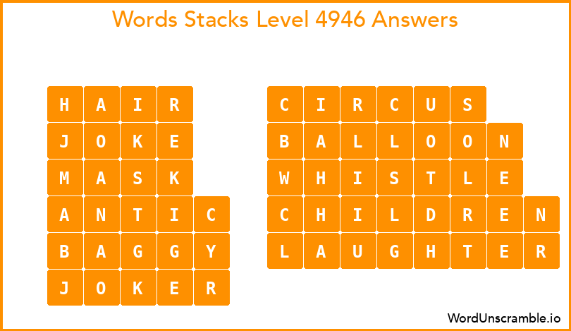 Word Stacks Level 4946 Answers