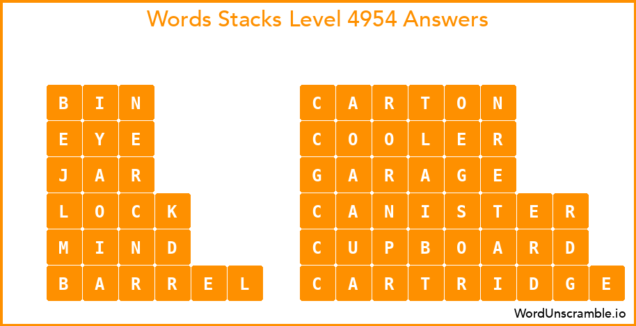 Word Stacks Level 4954 Answers