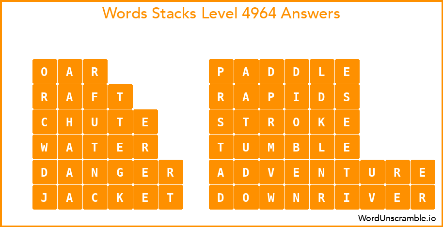 Word Stacks Level 4964 Answers