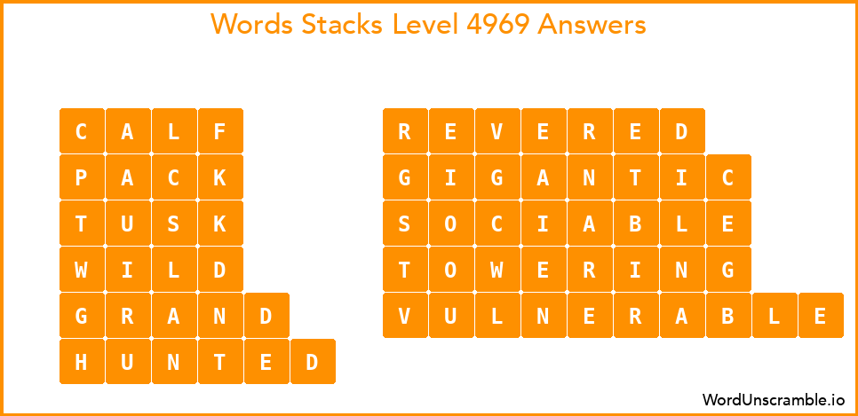 Word Stacks Level 4969 Answers