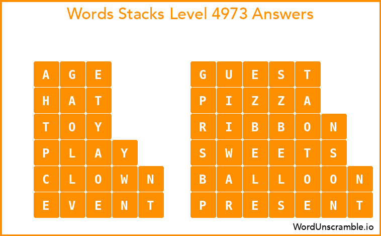 Word Stacks Level 4973 Answers