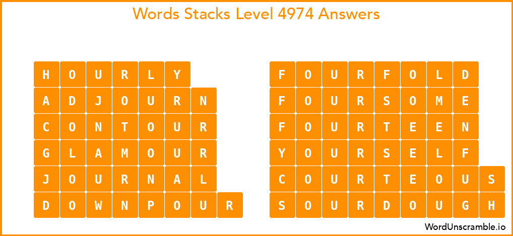 Word Stacks Level 4974 Answers