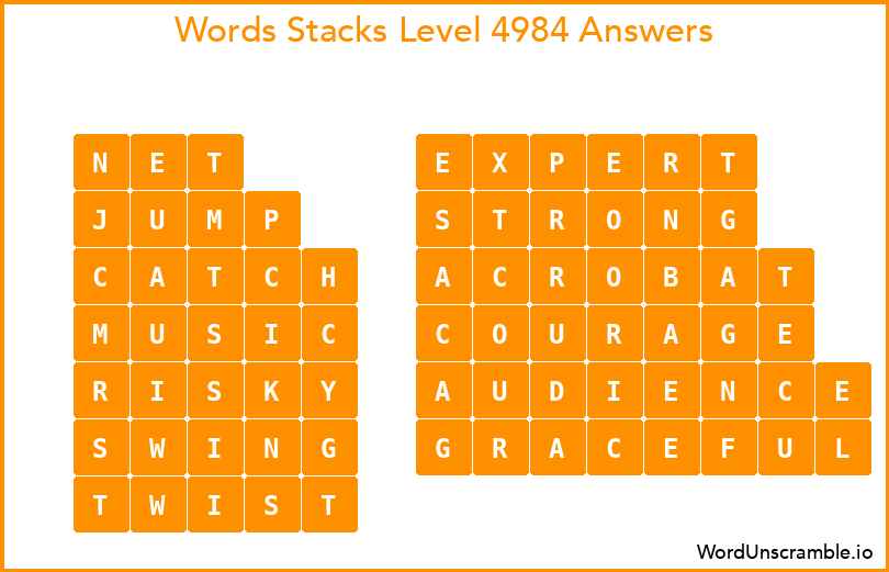 Word Stacks Level 4984 Answers