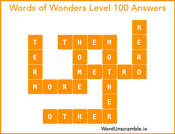 Words of Wonders Level 100 Answers