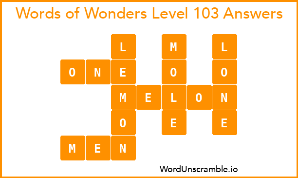 Words of Wonders Level 103 Answers