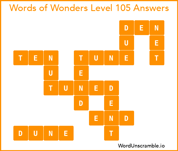 Words of Wonders Level 105 Answers