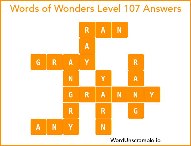 Words of Wonders Level 107 Answers