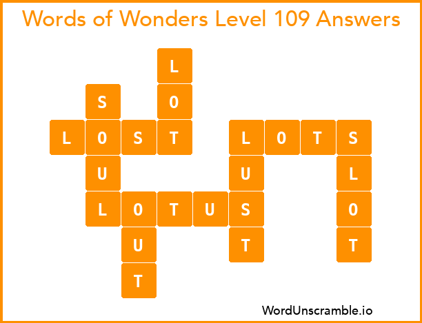 Words of Wonders Level 109 Answers