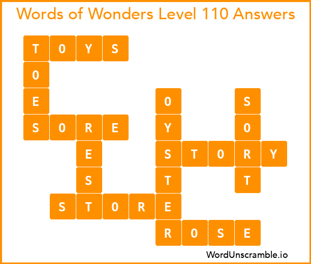Words of Wonders Level 110 Answers