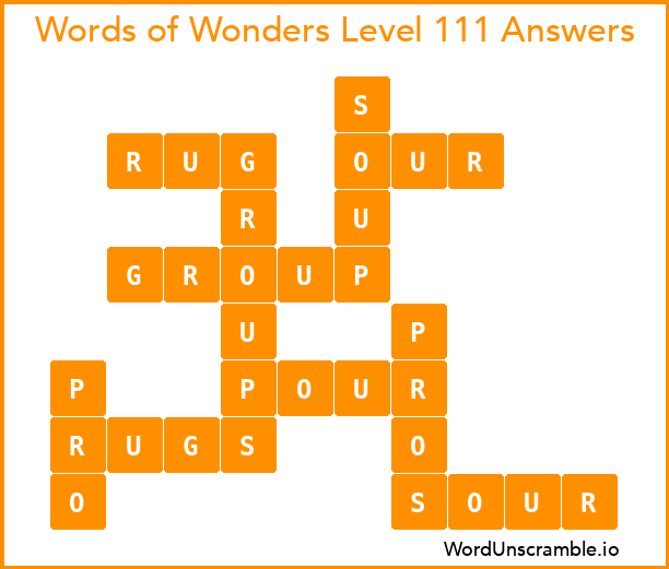 Words of Wonders Level 111 Answers