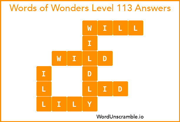 Words of Wonders Level 113 Answers
