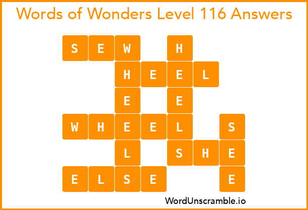Words of Wonders Level 116 Answers