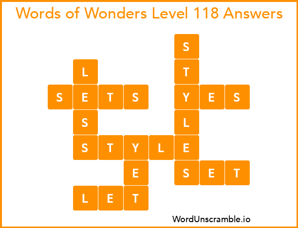Words of Wonders Level 118 Answers