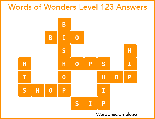 Words of Wonders Level 123 Answers